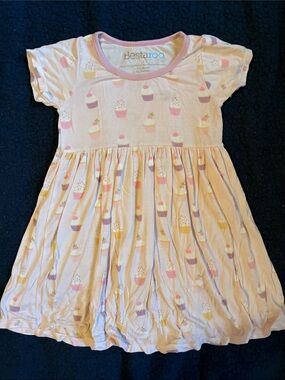 Bestaroo Pink Cupcake Print Girls Dress